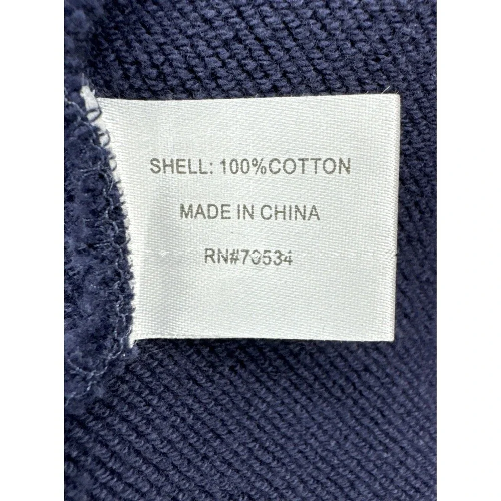 Orvis Men’s Cowl Neck Pullover Sweatshirt Long Sleeve Navy Blue Gray Sz L